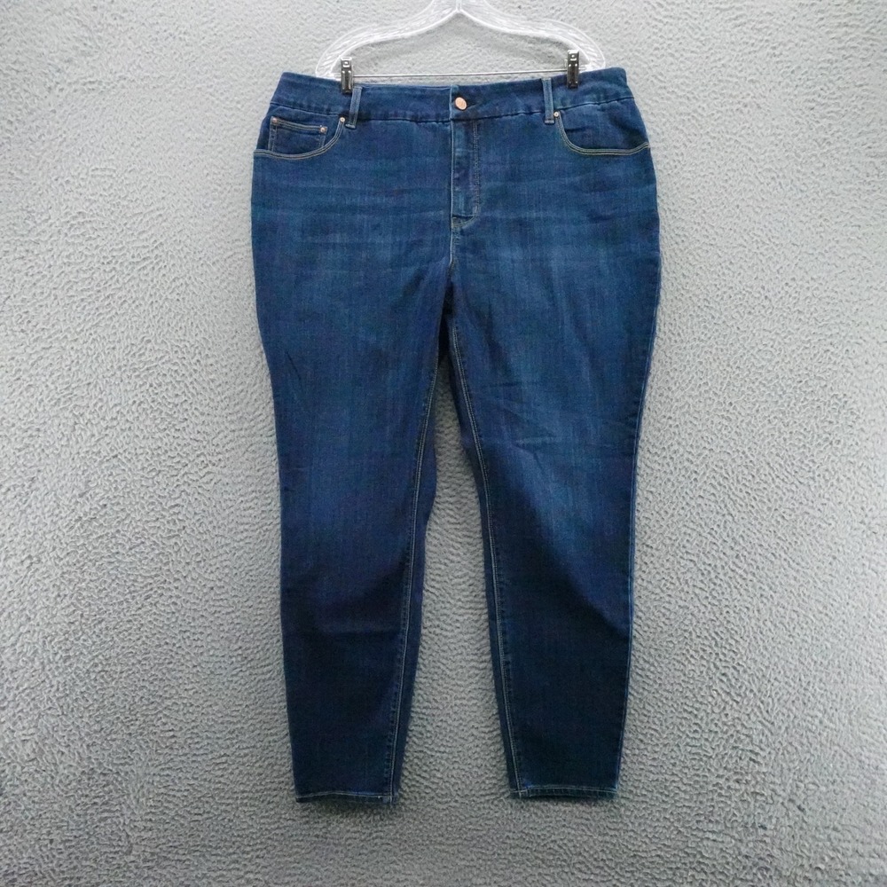 Seven7 Tummyless High Rise Skinny Jeans Womens 20W Dark Wash NEW